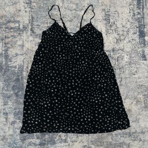 Babydoll black floral dress